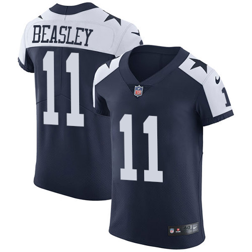 Nike Cowboys #11 Cole Beasley Navy Blue Thanksgiving Men's Stitched NFL Vapor Untouchable Throwback Elite Jersey - Click Image to Close